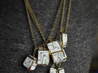 COLLANA IN CERAMICA MARBLE STONE